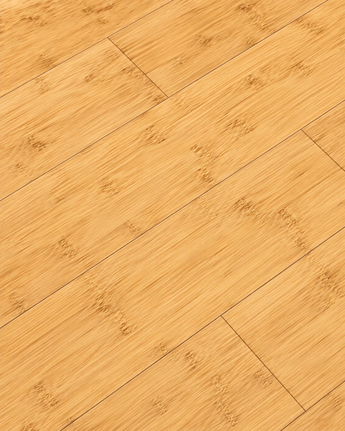 CALI bamboo flooring in Natural, light honey planks with visible bamboo node marks